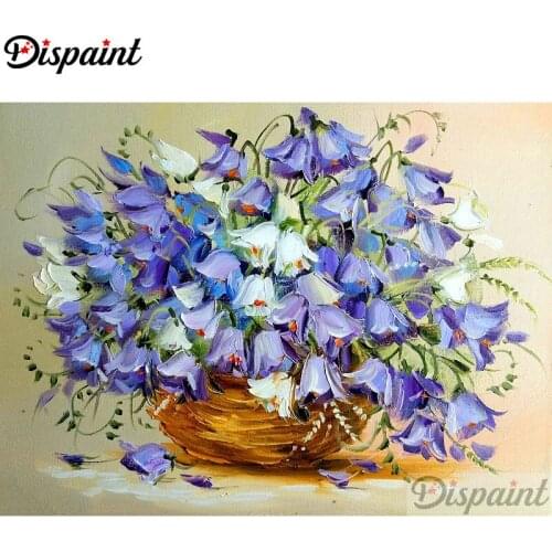 Dispaint Full Square/Round Drill 5D DIY Diamond Painting "purple flower" Embroidery Cross Stitch 3D Home Decor A11056