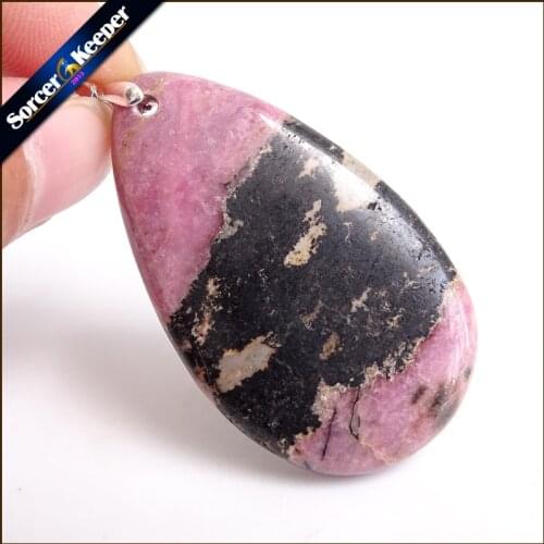 Real Female Natural Crystal Bijoux Femme Choker Necklaces Pendants Hand Made Pink Rhodonite Stone Beads For Jewelry Making ZS416
