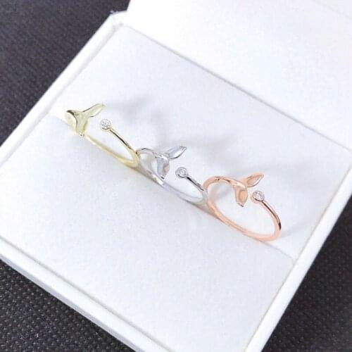 Real 925 Sterling Silver Openable Rings Exquisite Jewelry Dazzling Zirconia Charming Good-looking Ring Women Fine Mermaid Tail