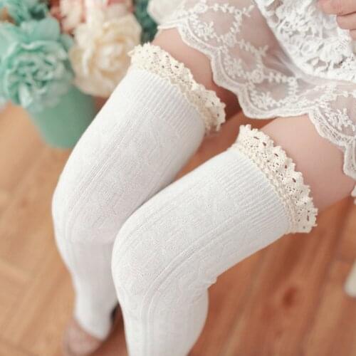 Newly Lace Top Womens Stockings Sexy Thigh High Socks Women Elasticity Compression Stockings Knee High Socks Female Long Socks