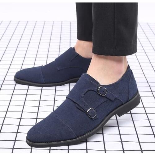 New Trend 2020 Men Retro Nubuck Paper monk strap oxford shoes Male Dress Wedding prom Homecoming Shoe Sapato Social Masculino