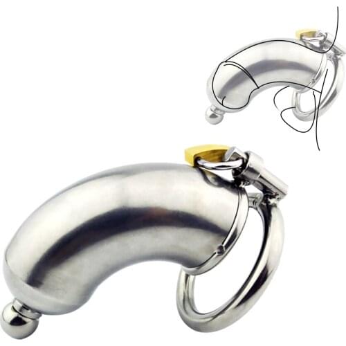 Full Cover Male Chastity Device Urethral Catheter Outdoor Metal Cock Cage CBT Penis Lock Rings BDSM Bondage Gay Sex Toys for Men