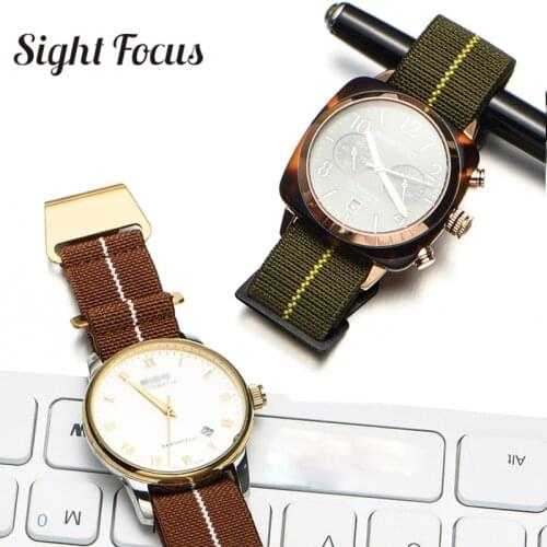 20mm 22mm 60s French Army NATO Parachute Bag Elastic Nylon Watchbands for Seiko Submariner Tudor Rolex Watch Band Strap Samsung
