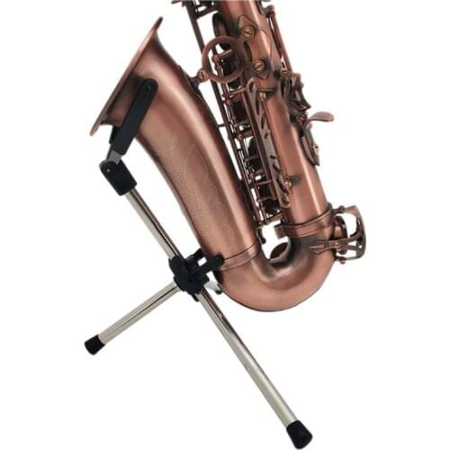 Foldable Saxophone Bracket Alto/Soprano/Tenor Sax Stand Universal Stainless Steel Wind Instrument Bracket with Leather Bag Parts