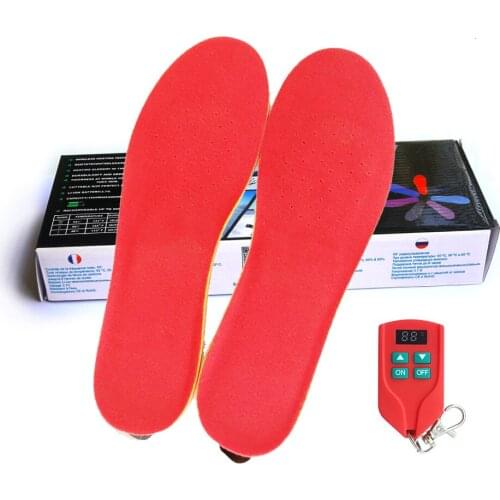 2300mAh Velvet Electric Heated Insoles for Women Men Shoes Hunting Skiing Thermal Foot Warmer Insoles with LED Remote Control