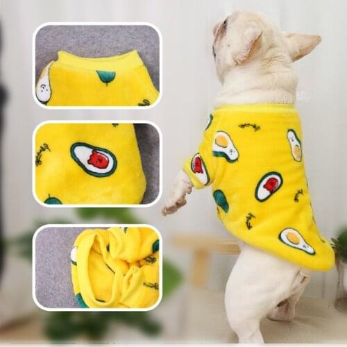 Warm Fleece Pet Dog Clothes Cute Printed Pet Coat Puppy Medium and Large Dogs Jacket French Bulldog Pullover Winter Dog Clothing