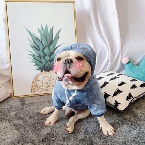 French Bulldog Hoodie Pet Dog Winter Warm Clothes For Small Medium Dogs Teddy Chihuahua Schnauzer Pug Jacket Coat Sweater GSC08