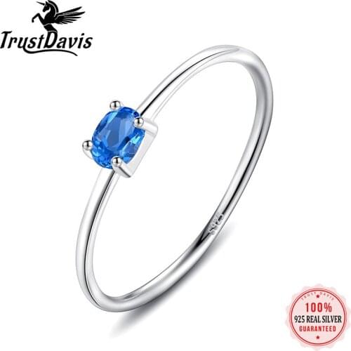 TrustDavis Real 925 Sterling Silver Oval Zircon Ring Women Light Luxury Temperament Wedding Party Jewelry Gift L231