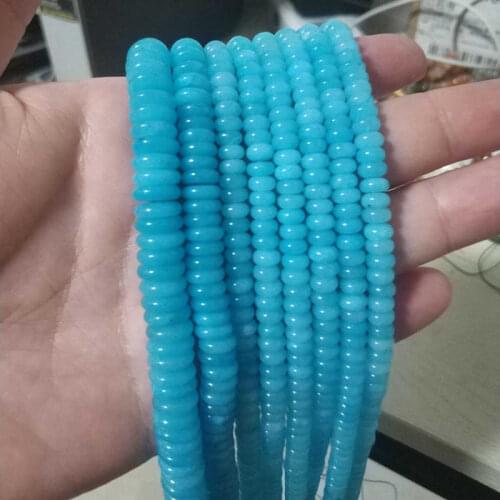 High Quality Natural Blue Jades Stone 6/8/10mm Spacer Shape Necklace Bracelet Jewelry DIY Gem Loose Beads 38cm wk222jd
