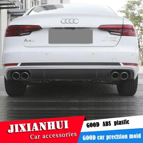 For Audi A4 S4 Body kit spoiler 2017-2019 For Audi A4 RS4 ABS Rear lip rear spoiler front Bumper Diffuser Bumpers Protector