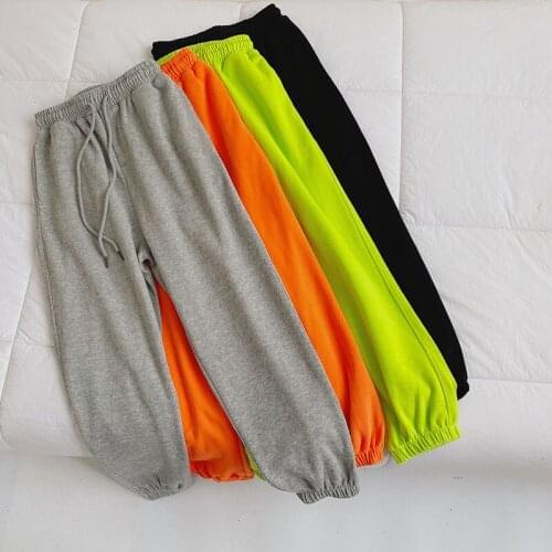 Korobov 2021 New Vintage Solid Autumn Winter Harem Pants Women Wide Leg Pants Korean Streetwear High Waist Sweatpants