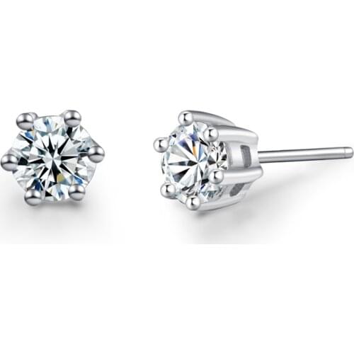 Sinya 925 sterling silver Stud earring for womens Cubic Zirconia simulated Diamond Post CZ stones fashion jewelry gift Hot sale