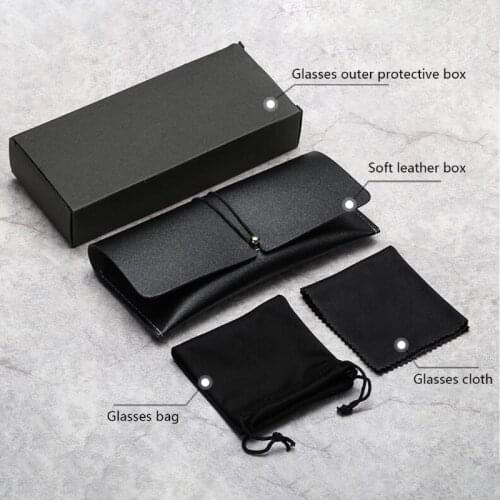 PU Leather Glasses Case Cover with Rope Buckle Storage Box Sunglasses Case Pouch Eyewear Container Organizer