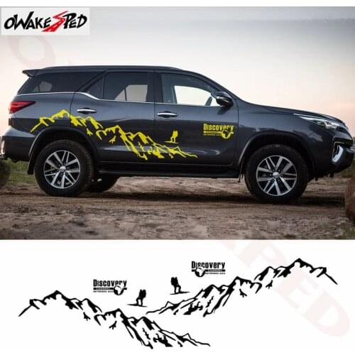 1set Discovery Mountain Body Sticker For-Toyota Fortuner Car Door Side Decor Stickers Auto Off Road Styling DIY Vinyl Decals