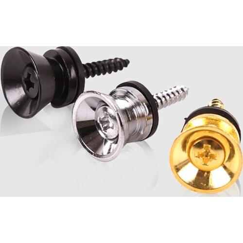 2Pcs Guitar Pegs for Acoustic Electric Bass Ukulele Guitar Strap Buckle Button Lock Pins Metal End Locking Accessories Parts