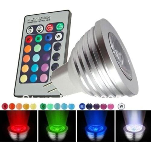 10set/lot 3W MR16 RGB LED Bulb Light 16 Color RGB Changing Lamp Spotlight For Remote Controller