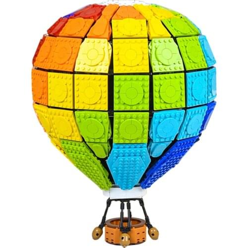 2550Pcs Romantic Street View Rainbow Hot Air Balloon Building Block Model Toys