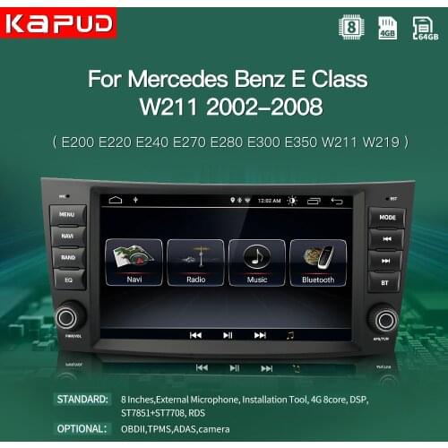 Kapud Android 10 Car Navigation Player Autoradio GPS For Mercedes Benz E-Class W211 W219 E200 E220 E240 E280 E300 BT DVD Carplay
