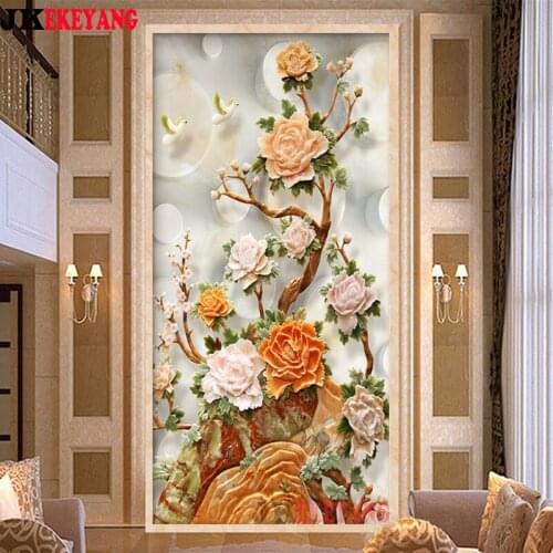 Large 5D Diy diamond painting flower Diamond Mosaic Rhinestone Embroidery cross stitch Y4186