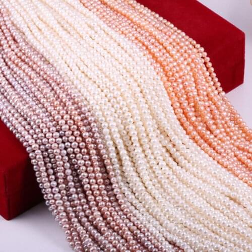 Natural Freshwater Pearl Beads High Quality Nearly Round 36cm Punch Loose Beads for DIY Women Necklace Bracelet Jewelry Making