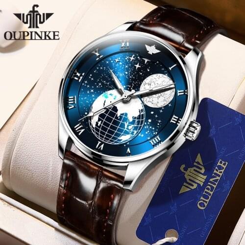 Star automatic mechanical watch waterproof really belt men watch mens watch