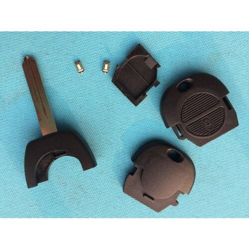 1Pc 2 Buttons Remote Key Case Fob Shell For Nissan Primera Nats Almera Cover Blank With 2Pcs Micro Switches No Logo Auto Parts