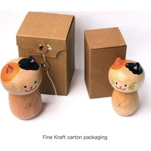 Wooden Toothpick Box Chinese Cartoon Cat Wood Toothpick Holder Case Portable Storage Ornaments Decoration Home Kitchen Supplies