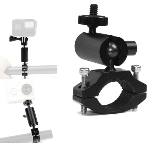 CNC Aluminum Alloy Bike Handlebar Mount Holder with Ball Head Adaptor Cycling Clamp for Gopro Hero SJcam DJI OSMO Pocket Cameras
