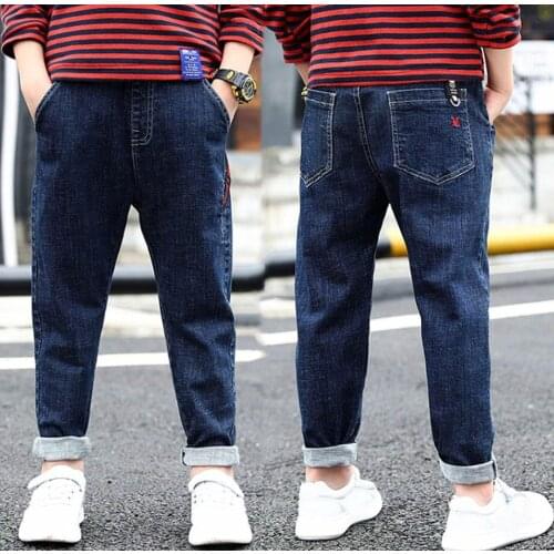 Kids Boys Jeans Baby Clothes Classic Pants Children Denim Clothing Boy Casual High elasticity Long Trousers 4-15Y
