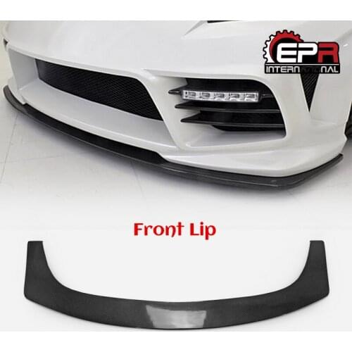For Nissan 2009+ 370Z Z34 WBS Style Carbon Fiber Front Splitter Glossy Finish Bumper Lip Fibre Under Panel Trim Fit Car-styling