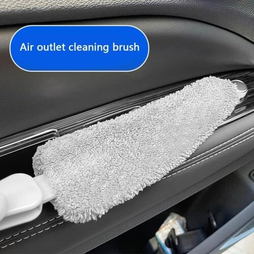 Ergonomic Long Handle Cleaning Brush for Keyboard Car Interior Auto Detailing Air Conditioner Vent Cleaner Brushes Dust Removal