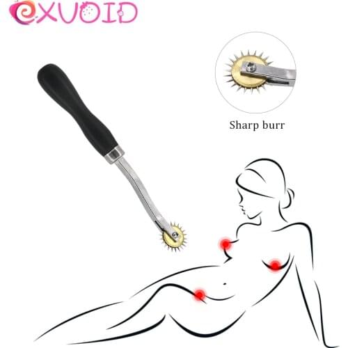 EXVOID Slave Fetish Breast Massage SM Toy for Couples Flirting Tongue Nipple Tickler Orgasm Clitoris Stimulator Metal Gear Wheel