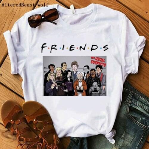 FRIENDS women horror friend tv show print vogue t shirt clothes female halloween streetwear t-shirt top women harajuku t shirt