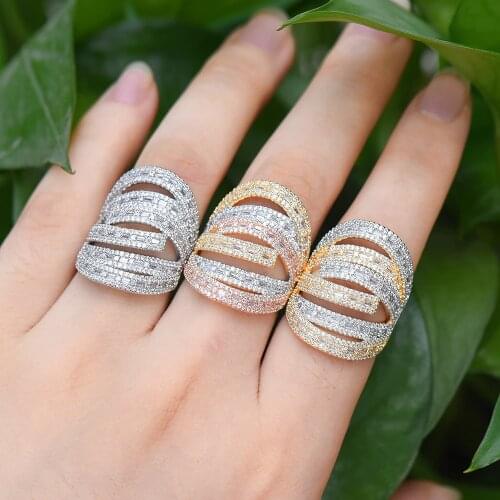 GODKI New Luxury Stacks Zircon CZ Stackable Rings for Women Bridal Engagement Wedding Dubai Gold Finger Rings