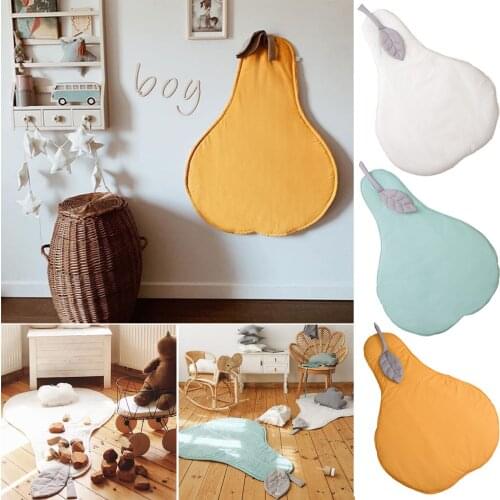 Pear Cotton Carpet Baby Crawling Mat Blanket Baby Play Mat Irregular Infant Best Kids Floor Rug Outdoor Blanket 130x85cm D30