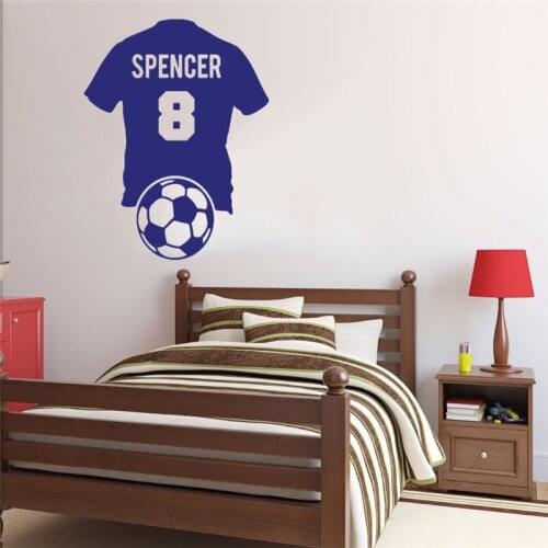 Art Home Decor Custom Name and Personalized Number Soccer Football Wall Decal Vinyl Sticker Kid Boy Nursery Decor L688