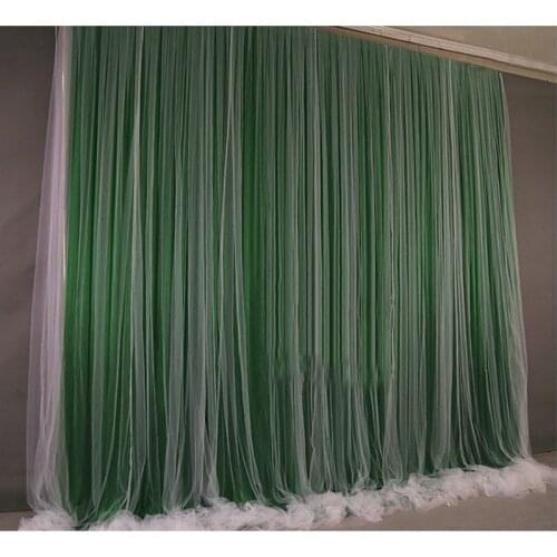 Emerald Tulle Chiffon Backdrop for Bridal Shower Wedding Ceremony Backdrops Curtains Newborn Baby Shower Backdrop Photo Booth