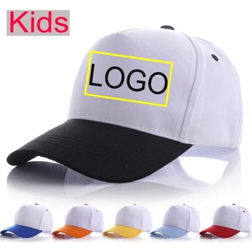 3-10 Yrs DIY Logo Patchwork Cotton Snapback Caps Child Baseball Cap Bone For Boys Girls Hip Hop Caps Kids Summer Hats ZZ397