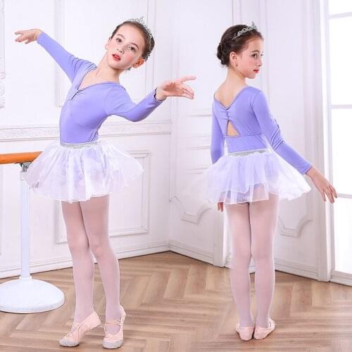 2 Pcs Girls Dancing Sets Autumn Long Sleeves Solid Kids Clothing Set Costume Performance Wedding Party Dress for 4-10 Ys