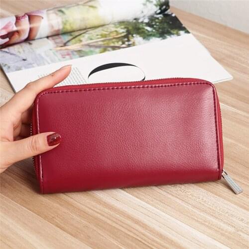 Wallet PU Leather Organ Long Wallet Passport Holder Multi-Card Multi-Function Men And Women Large Capacity Card Holder