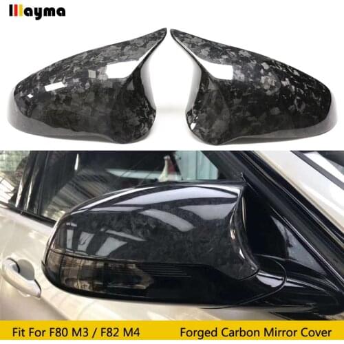 AN Forged Carbon Fiber For BMW F80 M3 F82 M4 2014 - 2019 Real carbon fiber Side Wing Mirror Cover Shell Replace 2pcs