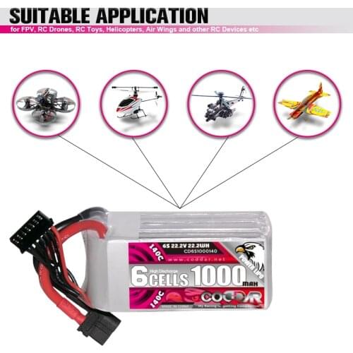 DAR 1000mAh 6S 140C 22.2V Lipo Battery With XT60 Plug For F BetaFPV Racing Drone Rc Quadcopter Part
