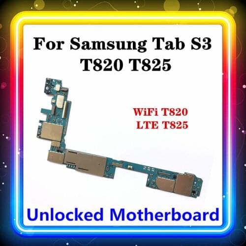 For Samsung Galaxy Tab S3 T820 T825 Motherboard (LTE)T825 Main Board Support WIFI+SIM Android OS (WiFi)T830 Tab Panel