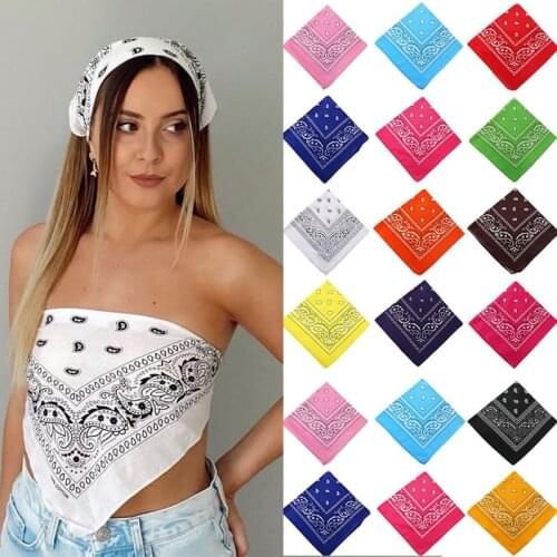 Fashion Women Cotton Bandana Scarf Girls Kids Punk Square Bandanas Headwear Bohemian Head Scarf Headbands Hair Accessories