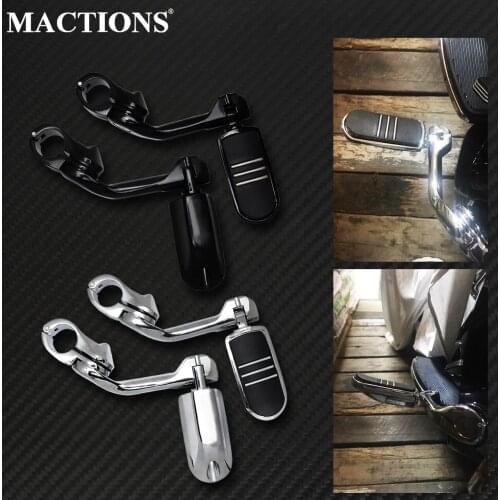 Motorcycle 32mm 1.25" Footpegs Long Angled Adjustable Highway Foot Pegs Mount Clamps For Harley For Honda For Yamaha For BMW