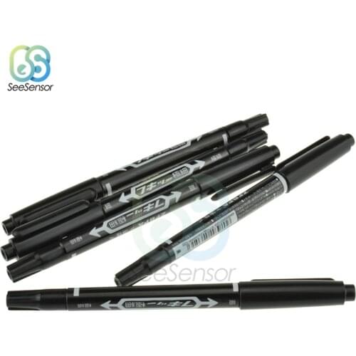 5Pcs CCL Anti-etching PCB Circuit Board Ink Marker Double Pen For DIY PCB Repair CCL Printed Circuit Diagram Black