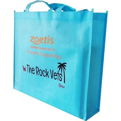 Wholesale 500pcs/lot Custom Reusable Blue Color Non Woven Packing Bags Printed Clothing Fabric Shopping Handle Bag with Logo