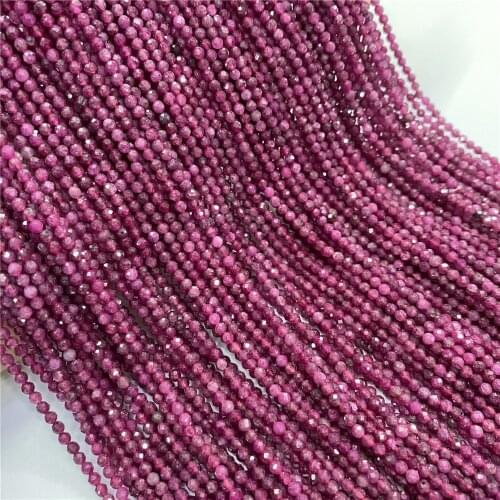 Wholesale Natural Rubys Beads Accessories Faceted 2/3/4mm Small Tiny New DIY Loose Beads For Jewelry Making Bracelet Necklace