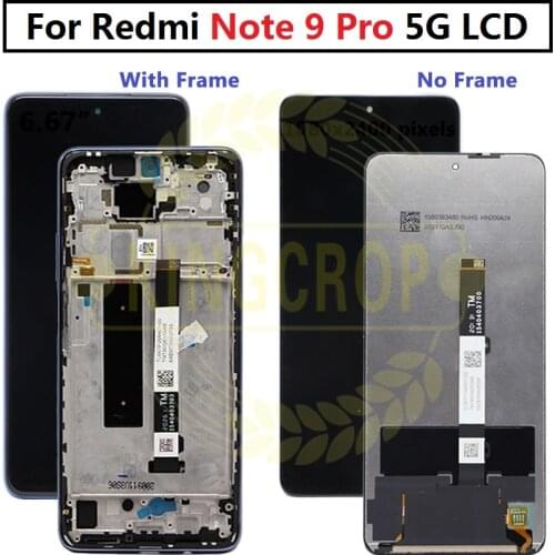 Original 6.67'' for xiaomi redmi note 9 pro 5G LCD With Touch Screen Assembly for redmi note 9pro lcd Display M2007J17C LCD
