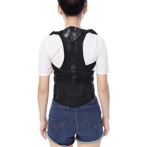 Posture orthotics correcting kyphosis correction with adult men and women students sitting back JiaoZi belt